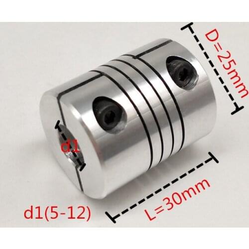 10pcs/lot 5*8mm Flexible Shaft Coupler 5/6/6.35/8/10/12mm Flexible Coupling Coupler D25 L30 cnc parts