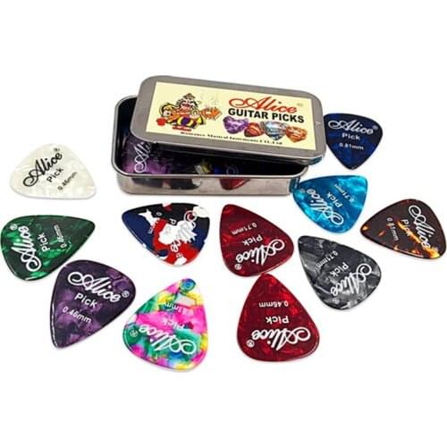 12/20/24pcs Acoustic Electric Guitar Picks Plectrums And Round Metal Picks Box Case Pick For Strings Instrument