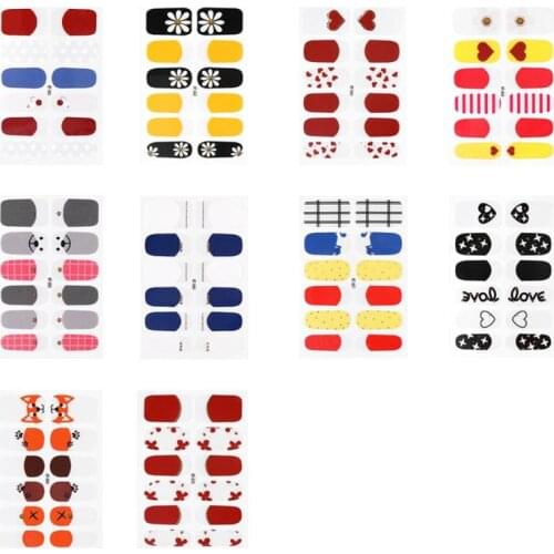 12tips/sheet Full Cover Nail Sticker Wraps DIY Nail Art Decals Manicure