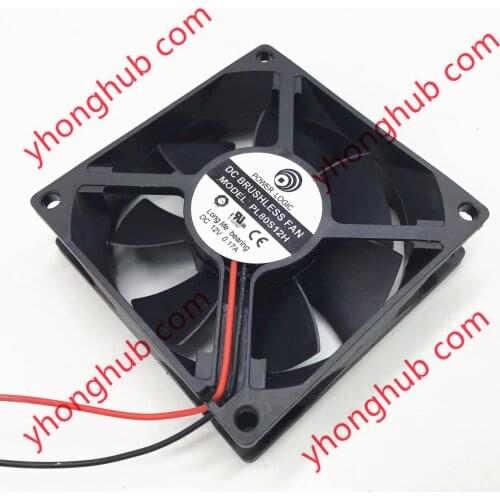 Power Logic PL80S12H DC 12V 0.17A 80x80x25mm 2-Wire 2-Pin Connector