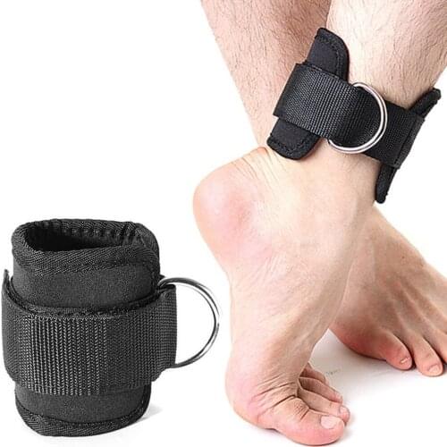 2018 Fitness D-ring Ankle Strap Buckle Body Building Resistance Band Gym Thigh Leg Ankle Cuffs Power Weight Lifting Fitness Rope