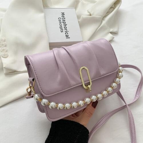 2021 Summer Casual Chain Handbags For Women High Quality Pu Leather Female Shoulder Bag Designer Simple Style Crossbody Bag