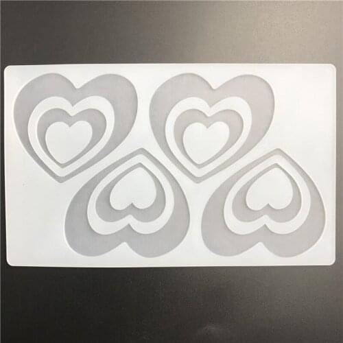 4 Cavity Chocolate Insert Double Hole Heart Fondant Silicone White Cake Mold Chocolate Baking Decorating Tools #29