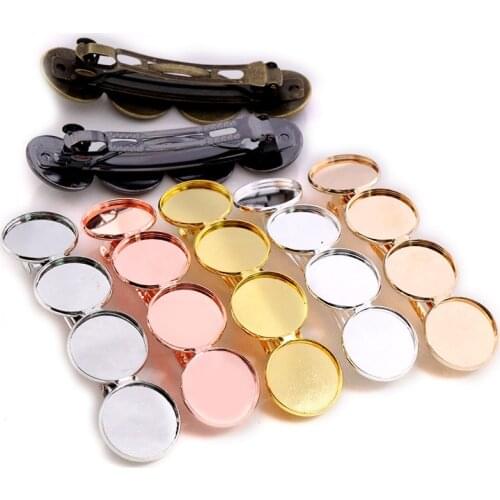 5pcs 12mm 20mm with 4 cameo High Quality Silver Plated / Bronze Gold Plated Copper Material Hairpin Hair Clips Hairpin Setting