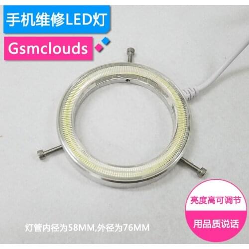 60pcs Lamp Beads USB LED lamp Microscope Light Source for Mobile Phone Repair Adjustable Ring LED Lamp High Brightness 220V