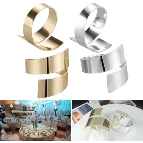 6pcs Napkin Rings Wedding Napkin Holder Gold/Silver Napkin Buckle Wedding Party Festival Dinner Table Decor Hotel Supplies