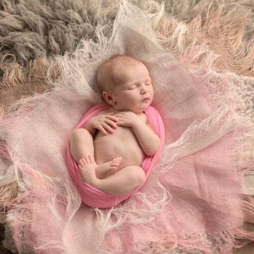 75*80 Newborn photo props tassel swaddle baby photography prop toddler wrap infant knit blanket new born fotografie accessories