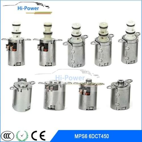 9 Pieces Per SET MPS6 6DCT450 Automatic Transmission Solenoid Valve Solenoid Kit Fit For FORD VOLVO DODGE