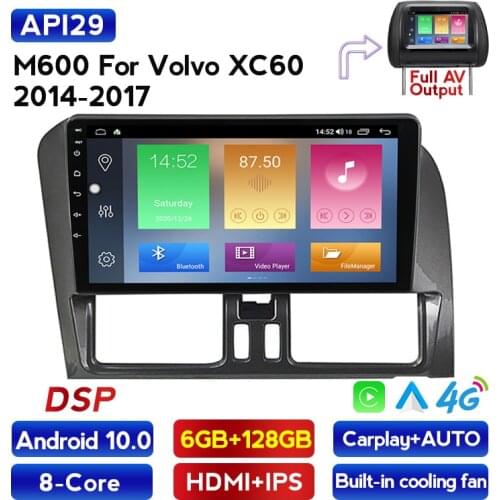 IPS 1280*720 DSP Android 10 Car Radio 6G+128GB For Volvo XC60 2008-2017 Stereo Multimedia Player GPS Navigation Carplay AUTO DVD