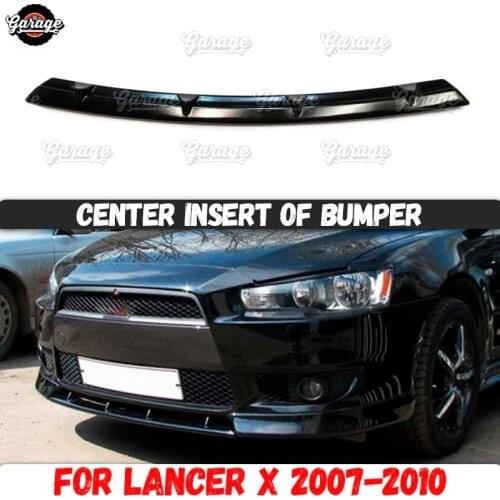 Center insert on front bumper for Mitsubishi Lancer 10 2007-2010 ABS plastic accessories cover sport pad car styling tuning