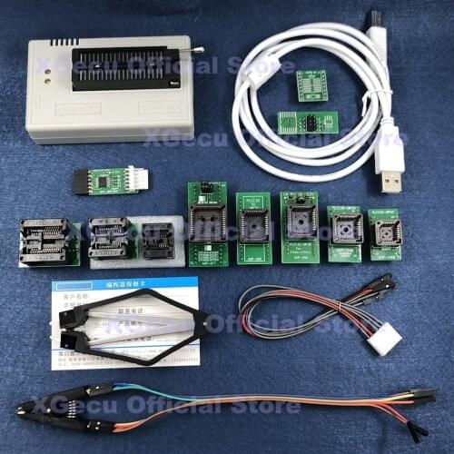 Black ZIF socket V11.20 XGecu TL866II Plus USB Programmer 16842+IC SPI Flash NAND EEPROM MCU PIC AVR+ 12PCS ADAPTER+IC EXTRACTOR