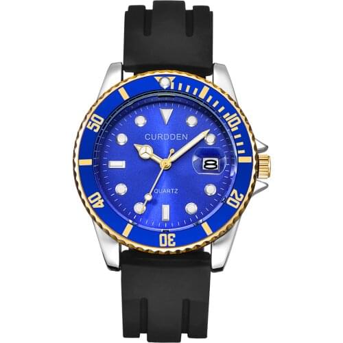 CURDDEN New Watch Mens Fashion Silicone Date Quartz Wristwatches Men Vintage Designer Watches Erkek Saat Relogio Masculino 6528