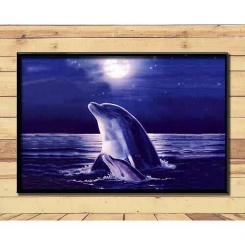 Dolphin Lovely Marine Animal (8) Wall Posters Prints Silk Art Painting For Home Wall Bedroom Decor