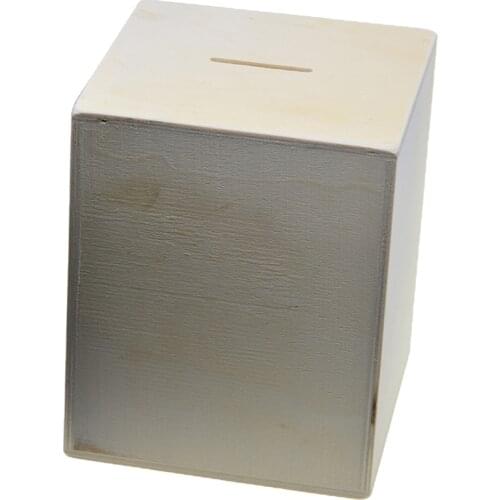 DIY Cuboid Unfinished Wooden Money Bank Coin Money Saving Box Container for Kids Children Creative Educational Toys Craft