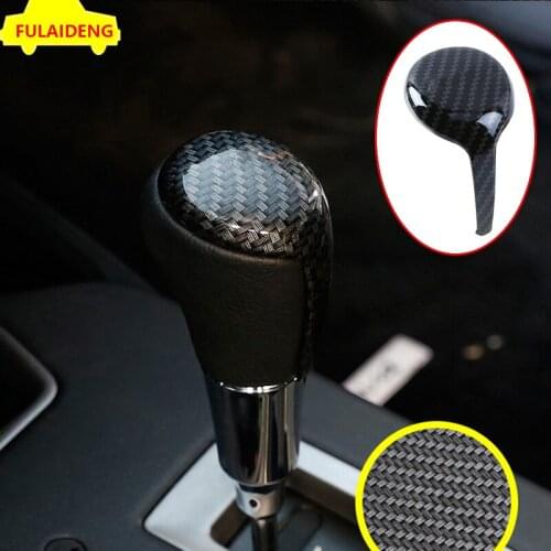 For Toyota RAV4 2014-2018 Wood grain Carbon fiber ABS Chrome Interior Gear Shift Knob Decorator Cover Trim car styling