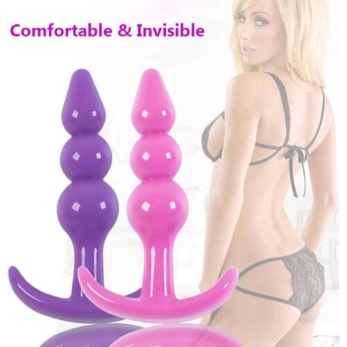 Erotic Sextoys Anchored Silicone Butt Plug Dildo Flexible Anal Beads Buttplug Anal Plug Adult Sex Toys for Women Men Sex Shop
