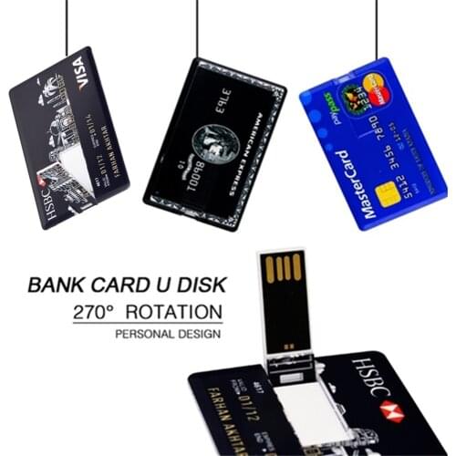 Pen Drive 64GB 128GB Bank Credit Card Pendrive 16GB 8GB 4GB Cle USB Flash Drive 32GB Super Slim Memory Stick Flash USB 2.0 key