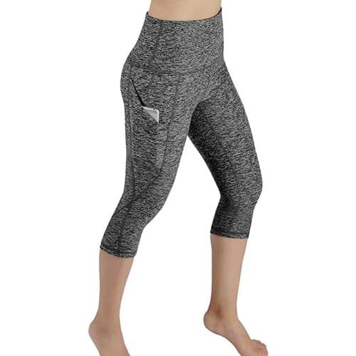 JGS1996 Calf-length Pants Capri Pant Sport leggings Women Fitness Yoga Gym High Waist Legging With Pocket 3/4 Yoga Pants