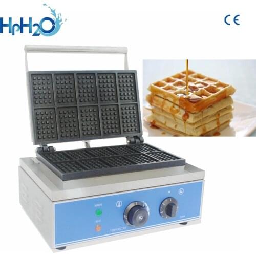 Commercial Non-stick 10 pcs electric Waffle Maker/Hot Sale Waffle Baker/customs iron Waffle Machine Price
