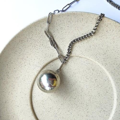 Creative 925 Sterling Silver Necklace Bell Pendant Necklace Fashion Party Jewelry Womens Clavicle Chain Pendant