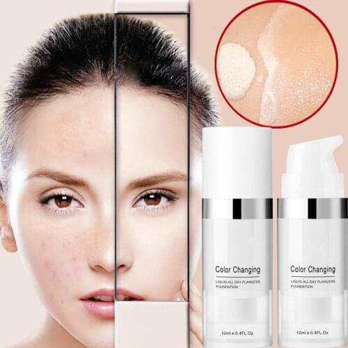 Color Changing Liquid Foundation Oil-control Concealer Cream Makeup Base Nude Face Moisturizing Cover Concealer For Women