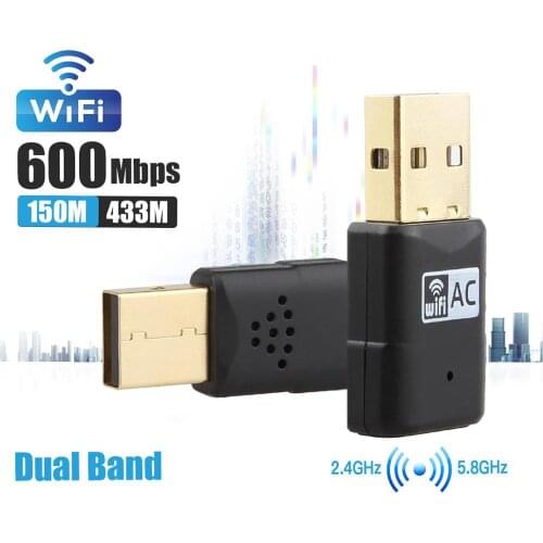 Hannord mini WiFi Adapter AC600M Dual Band 5G/2.4GHz Wireless USB Adapter Network Card Wifi Receiver USB Ethernet LAN Adapter