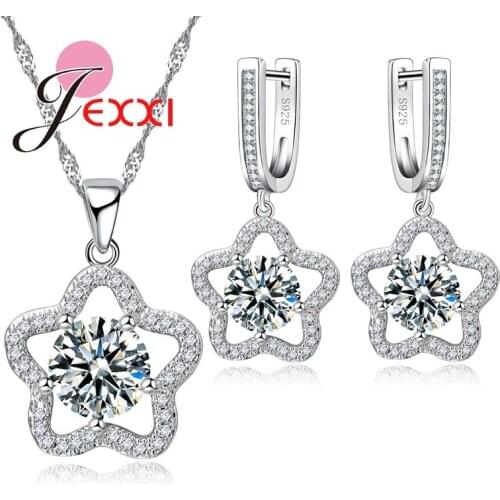 Fashion Crystal Necklace Earring Jewelry Sets Wholesale Drop Earring Wedding Bridal Engagement Fine Jewelry