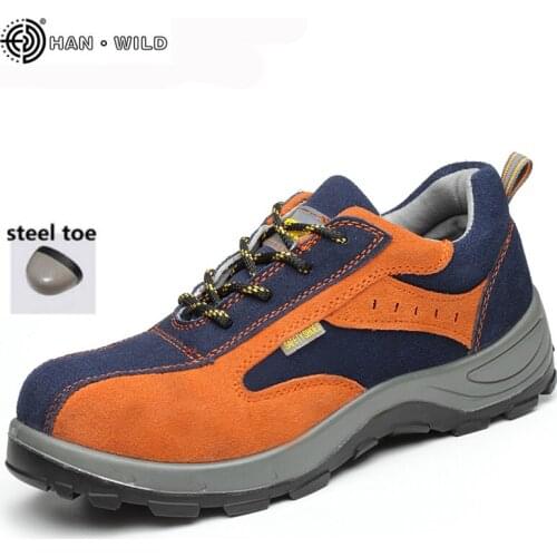 Men Work Safety Shoes 2019 Spring PU Breathable Rubber Lace Boots Mens Labor Insurance Casual Shoe Mens Steel Toe Boots