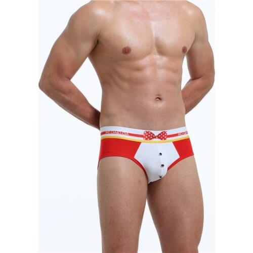 2020 Mens Sexy Underwear Bow Tie Modal Double Layer Low Waist Ice Silk U Convex Briefs Thin Underpants Smooth Soft Underwear