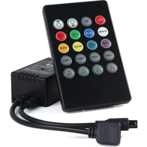 New 20 Key 12-24V 72W 38KHz Music IRController Black Sound Sensor Remote For RGB LED Strip High Quality