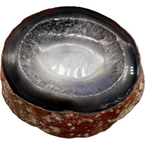 Natural Agate Ashtray Gemstone Bowl Smooth Polished Hand Carved Stone Home Decoration