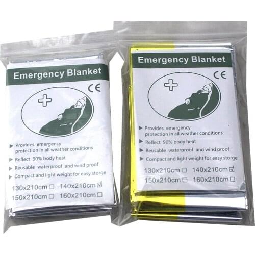 Wholesale 300pcs/lot Waterproof outdoor Emergency Survival Foil Thermal First Aid Rescue Blanket