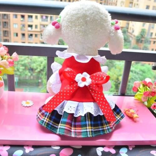 Autumn Spring Winter Dog Dress Cute Girl Dog Clothes Skirt Wedding Costumes Puppy Dresses Yorkshire Poodle Pomeranian Clothing S