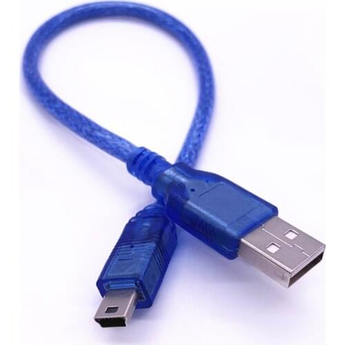 30CM USB 2.0 A Male To Mini USB B 5pin Male Cord Adapter Converter Power Cable Charger for Arduino Camera Wholesale