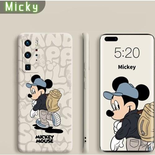 Disney Cartoon Mickey Minnie Print Four-corner Anti-drop Lens Protection All-inclusive Mobile Phone Soft Case for Huawei