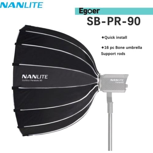 Nanlite Para SB-PR-90 90cm Portable Umbrella Softbox with Grid Bowens Mount for Forza 300 500 P-100 P-200 Outdoor Flash
