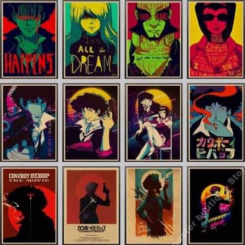 Cowboy Bebop Poster Japan Anime Posters Print Painting Kraft Paper Retro Picture Living Home Room Bar Decor