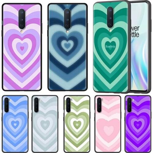 Shockproof Case For OnePlus 8T 7 8 Pro 9 Nord Z 7T N10 2 N100 N200 CE 9R 5G Black Soft Phone Cover Shell Pink Heart Circle Capa