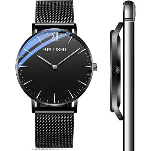 Relogio Masculino Men Casual Slim Full Steel Mesh Waterproof Fashion Mens Watches Top Brand Luxury Quartz Ultra-thin Clock Man