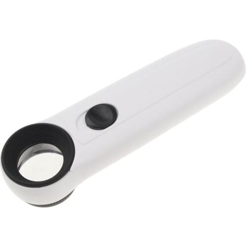 New 2 LED Light 40X Handheld Mini Pocket Microscope Reading Magnifying Glass Lens Jewelry Loupe