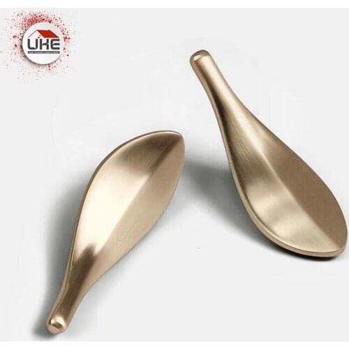 Cabinet wardrobe handle zinc alloy material leaf shape drawer handle fashionable modern style