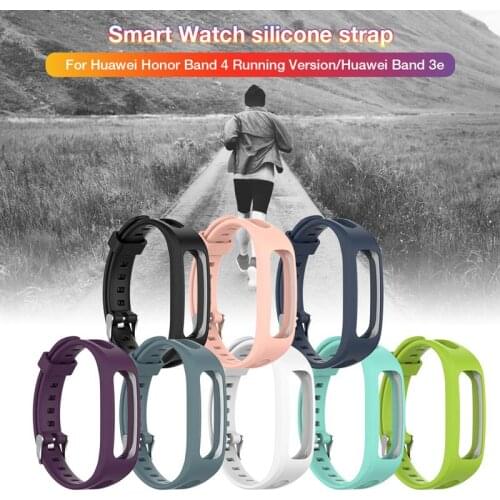 Silicone Wrist Strap For Huawei Honor Band 4 Running Version Smart Sport Bracelet Strap For Huawei Band 3e/ Band 4e Smart Watch