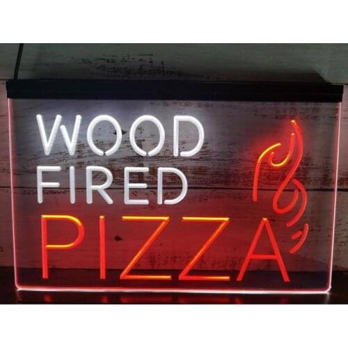 SS153 Wood Fired Pizza Dual Color LED Neon Sign