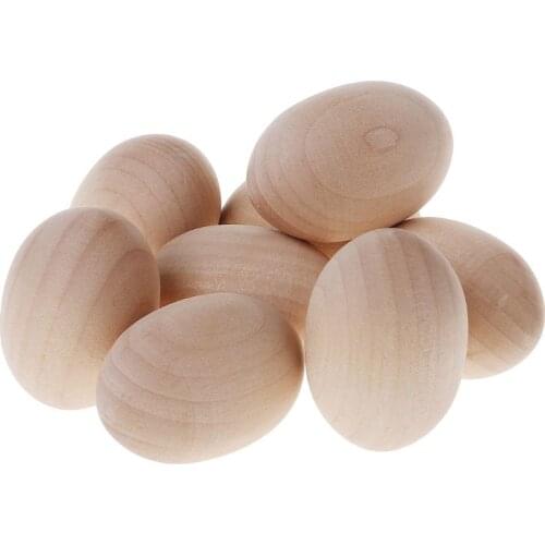 Natural Wood Simulation Eggs Manual Graffiti Painted Exercise DIY Creative Easter Egg Children Early Educational Toy 4X7E