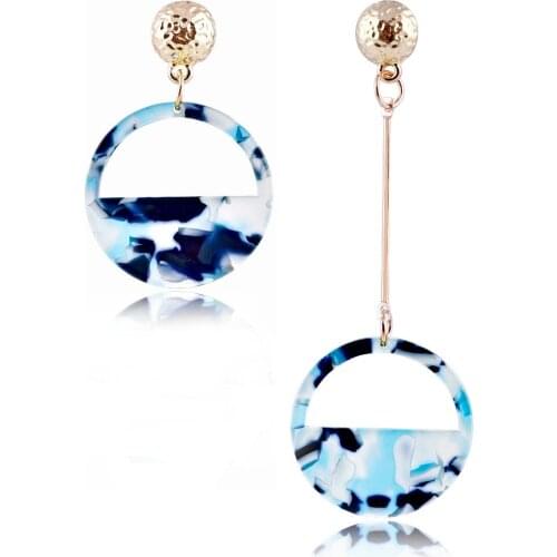 New Fashion Acrylic Long Tassel Hollow Round Asymmetric Drop Dangle Earrings For Women Metal Earrings Female Jewelry Party Gifts