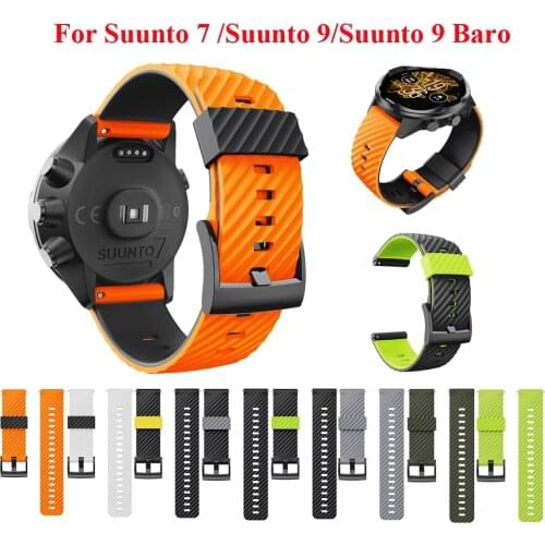24mm Soft Silicone Band Strap For Suunto Spartan Sport Wrist HR Watchband Bracelet For Suunto 7/9/9 Baro/D5 Wristband Wriststrap