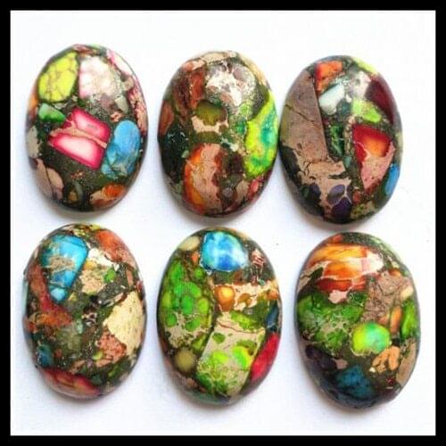 3PCS Natural Imperial Jaspser Stone Cabochon Beads Accessories Jewelry Base Parts 13x18MM 15x20MM 18x25MM 30x40MM Oval Shapes