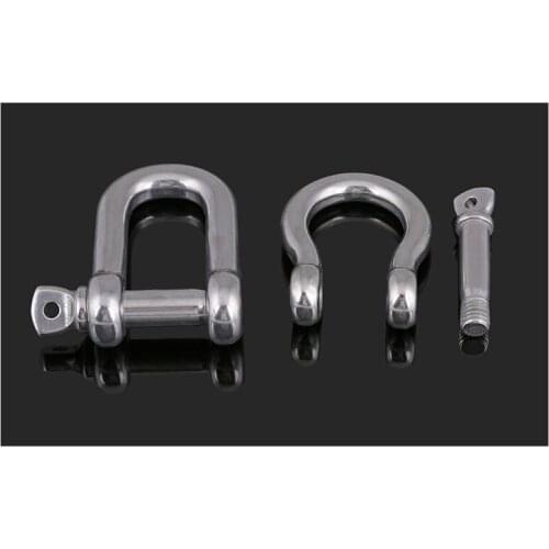 304 stainless steel arch ring type D wire rope shackle chain connecting buckle U shaped steel button horseshoe shackle M4-M16