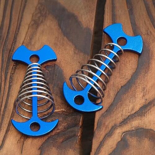 5Pcs Adjustable Fishbone Shape Spring Fishbone Anchors ​​Tent Pegs Buckle Plank Floor Fixed Nail for Outdoor Camping Tent Hooks