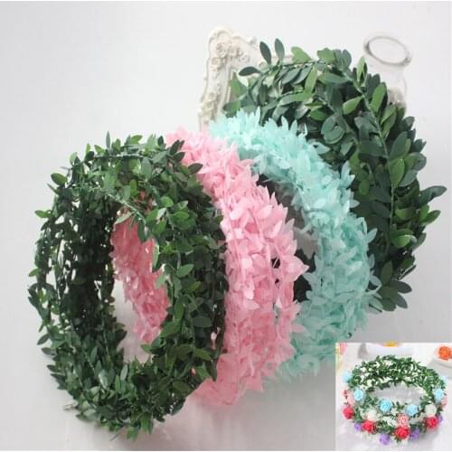 7.5mThree colours are option Artificial Ivy Garland Foliage Green Leaves Simulated Vine For Wedding Party Ceremony DIY Headbands